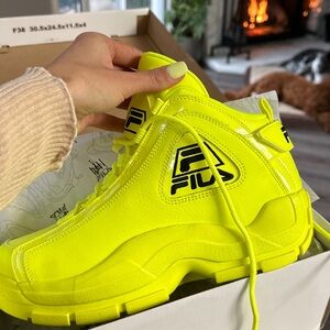 Fila Vibrant Yellow High-Top Sneakers